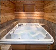 wood paneled spa room